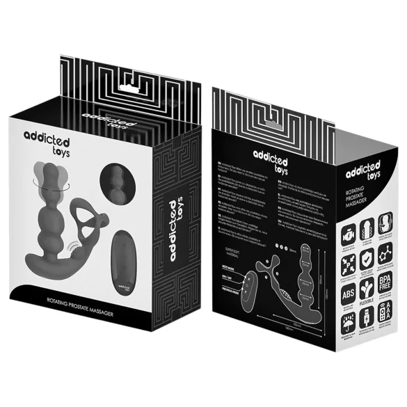 Addicted Toys - analinis vibratorius su sukamuoju galiuku ir penio žiedu
