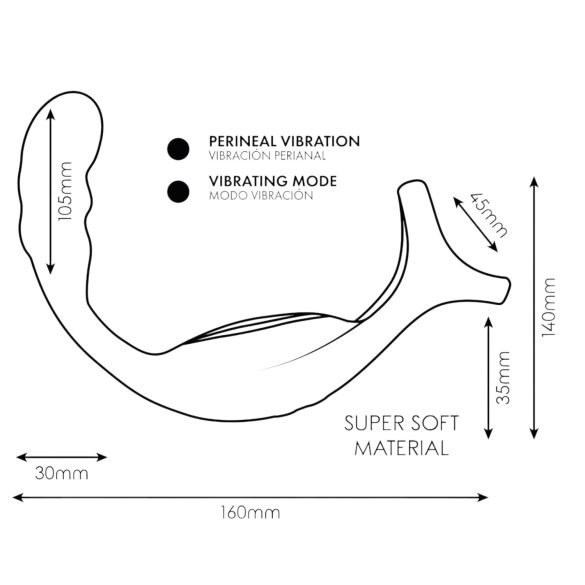 Addicted Toys - analinis vibratorius su penio ir sėklidžių žiedu - juodas