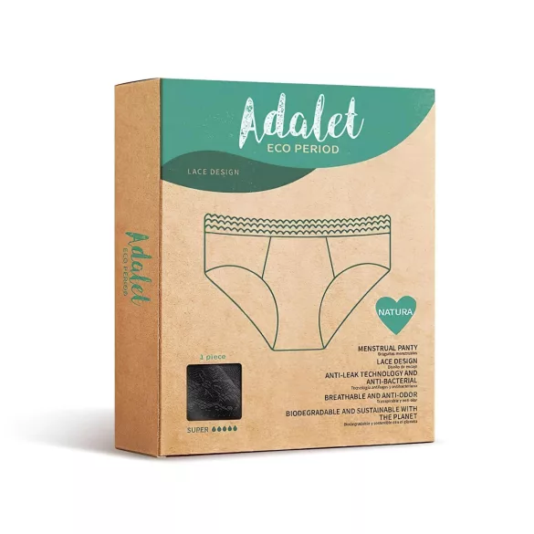 Adalet Natura Super - menstruacinės kelnaitės - juodos - M