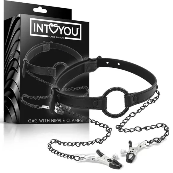 INTOYOU - burnos kaištis su spenelių spaustukais - juodas