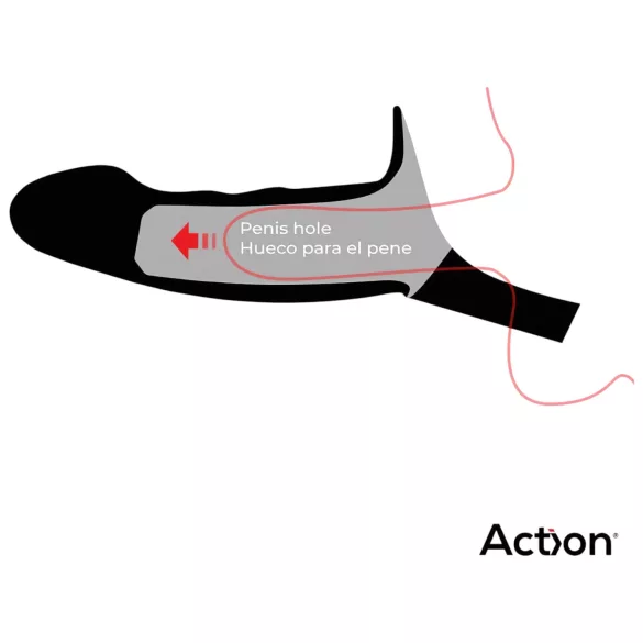 Action StrapOn S - prisegamas tuščiaviduris dildo (natūralios spalvos)