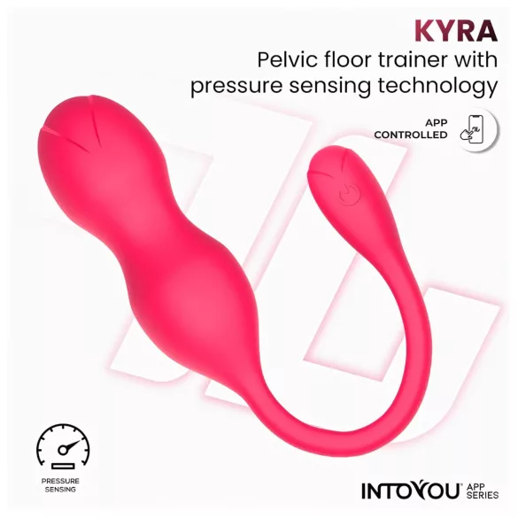 INTOYOU Kyra - vibruojantis kėgelio kamuoliukų duetas - rožinis