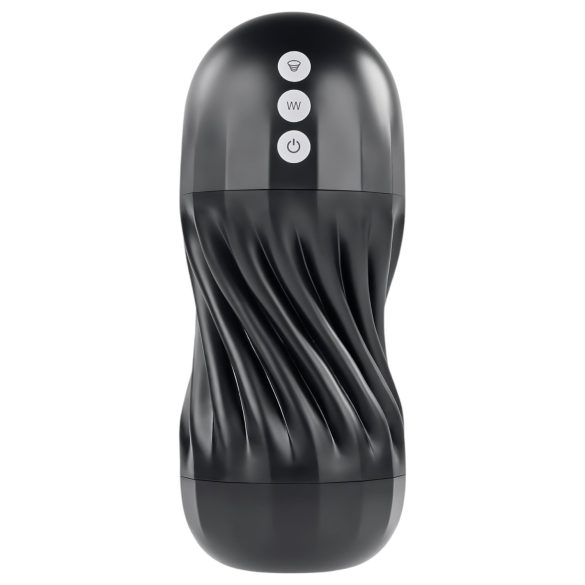 Playboy Solo Stroker - įkraunamas siurbimo masturbatorius (juodas)