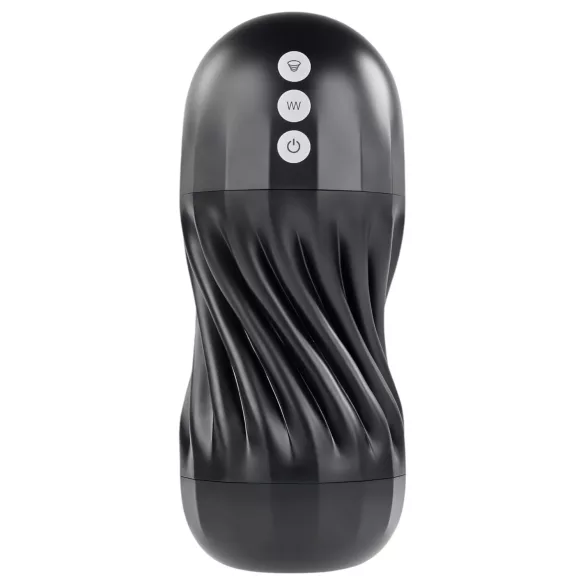Playboy Solo Stroker - įkraunamas siurbimo masturbatorius (juodas)