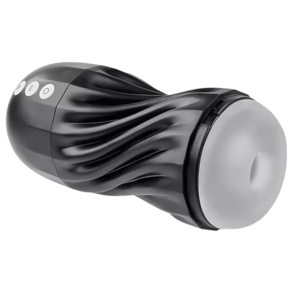 Playboy Solo Stroker - įkraunamas siurbimo masturbatorius (juodas)