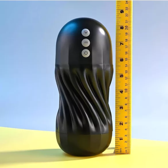 Playboy Solo Stroker - įkraunamas siurbimo masturbatorius (juodas)