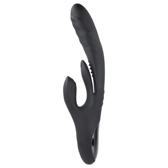 Playboy Rapid Rabbit - triušio tipo vibratorius moterims - juodas, įkraunamas