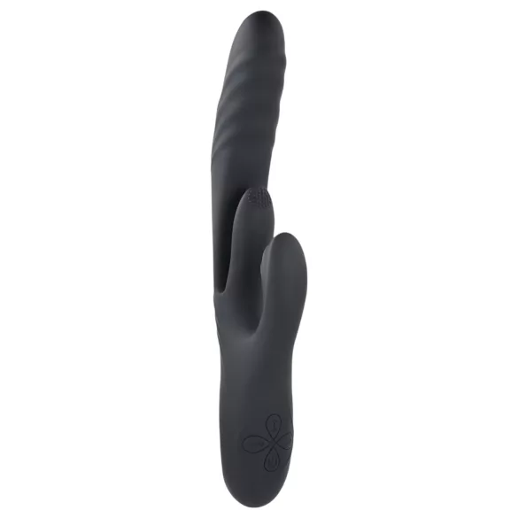 Playboy Rapid Rabbit - triušio tipo vibratorius moterims - juodas, įkraunamas