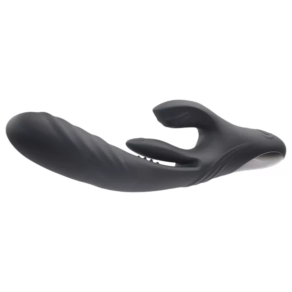 Playboy Rapid Rabbit - triušio tipo vibratorius moterims - juodas, įkraunamas