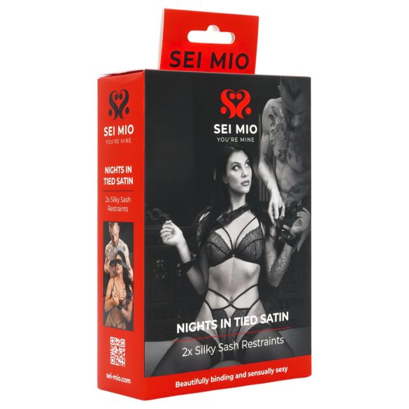 Sei Mio - satino surišimo juosta (juoda)