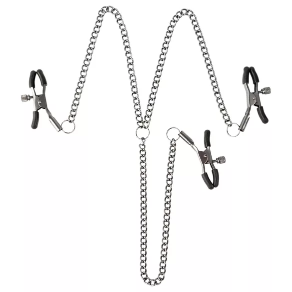 Sei Mio - krūtinės ir lytinių lūpų spaustukai - juodi