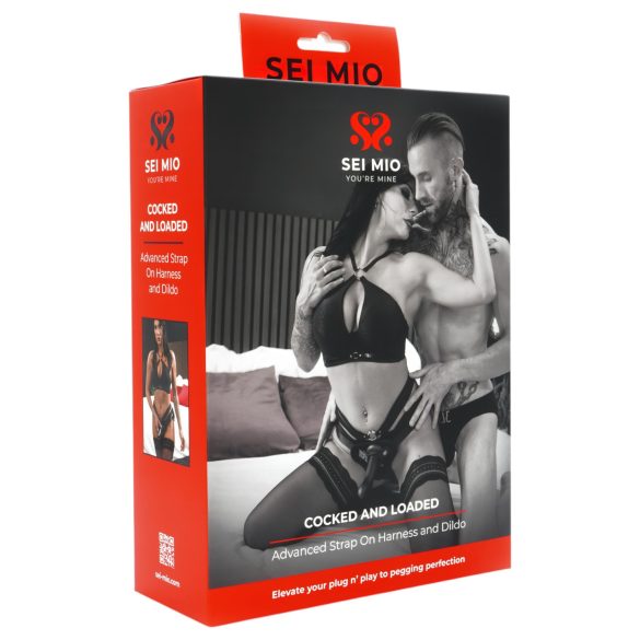 Sei Mio - prisegamas strap-on dildo su diržu - 15 cm (juodas)