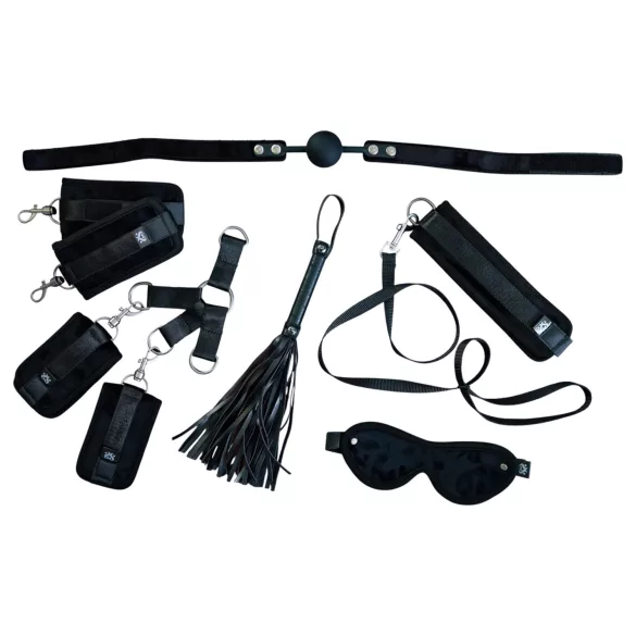 Sei Mio - bondage rinkinys - juodas - 6 dalių