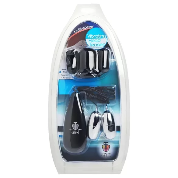 Trinity - varpos vibruojantis žiedas su dviem kamuoliukais - juoda/sidabrinė