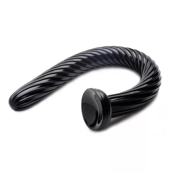 Hosed Spiral Anal Snake 19 - analinis dildo su siurbtuku - juodas