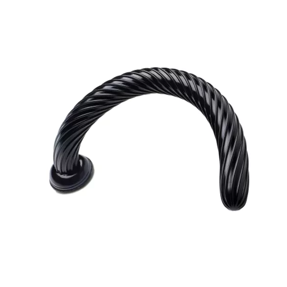 Hosed Spiral Anal Snake 19 - analinis dildo su siurbtuku - juodas