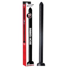   HOSED - analinis dildo su siurbtuku - juodas - rifliuotas paviršius