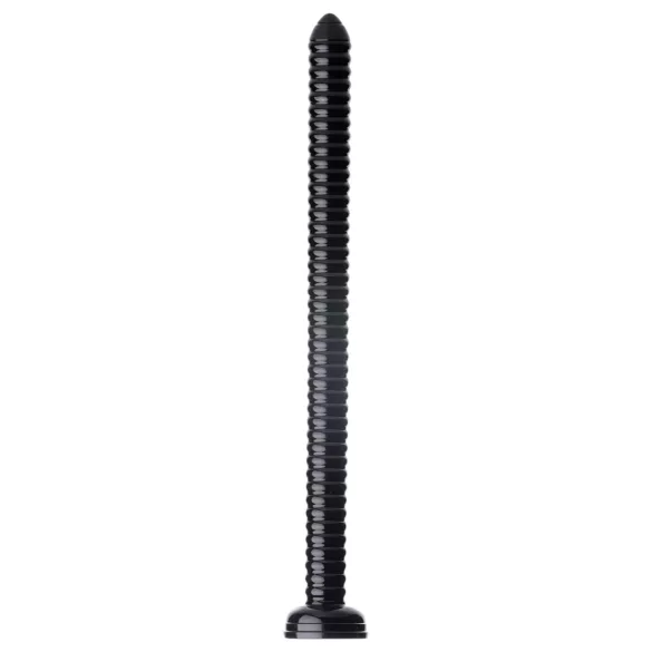 HOSED - analinis dildo su siurbtuku - juodas - rifliuotas paviršius