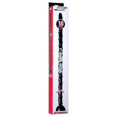 Hosed - analinis dildo - plonas banguotas - juodas - 18 cm