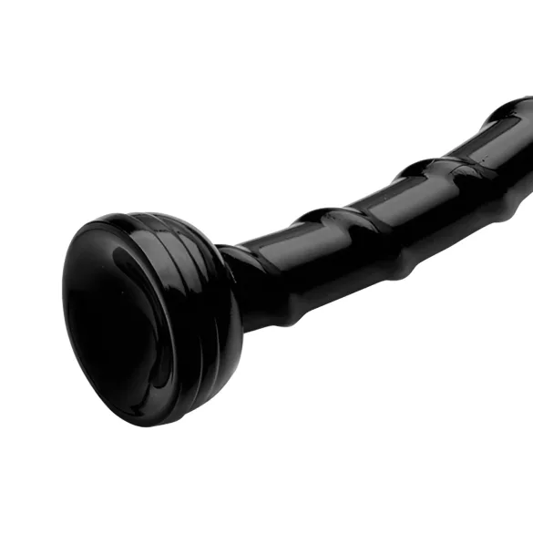 Hosed - analinis dildo - plonas banguotas - juodas - 18 cm