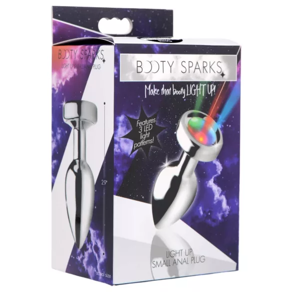 Booty Sparks - analinis kaištis su šviesa - mažas - sidabrinis
