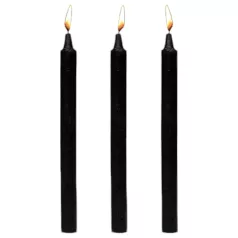   Dark Dippers Fetish - parafino kūno žvakių rinkinys (juodas, 3 vnt.)