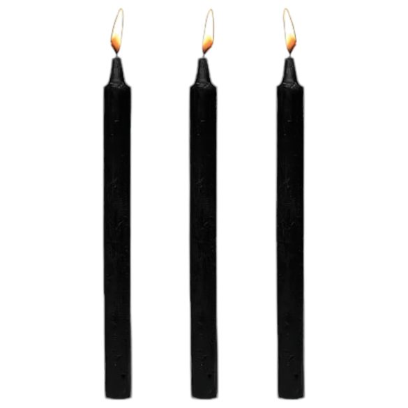 Dark Dippers fetišas - parafino kūno žvakių rinkinys - juodi (3vnt)