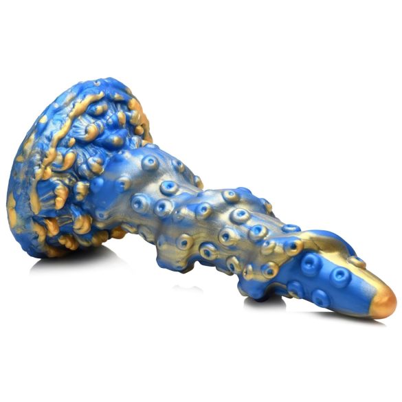 Creature Cocks Kraken - dildo su spiraliniu čiuptuvu - 21 cm - auksinis mėlynas