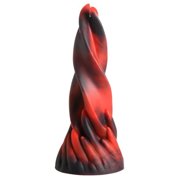 Pragaro bučinys: raudonas, keistas silikoninis dildo, 19 cm