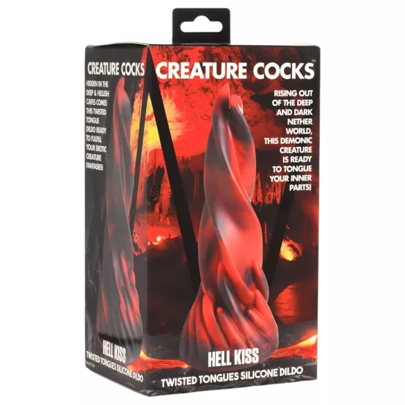 Creature Cocks Hell Kiss - susuktas silikoninis dildo - 19 cm (raudonas)