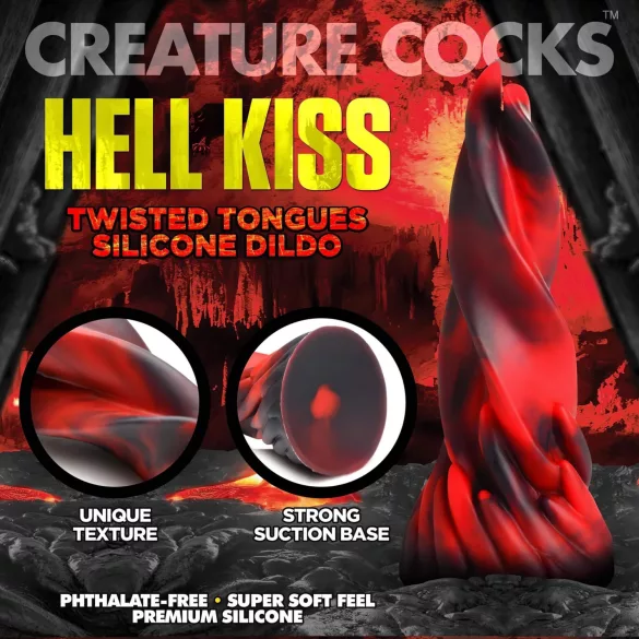 Creature Cocks Hell Kiss - susuktas silikoninis dildo - 19 cm (raudonas)