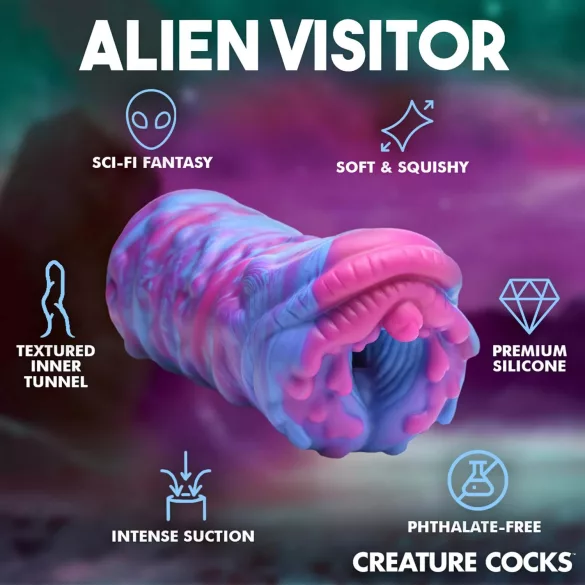 Creature Cocks Cyclone - silikoninė ateivių makštis (violetinė-rožinė)