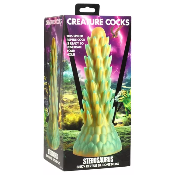 Creature Cocks Stegosaurus - silikoninis dildo - 20cm - žalia