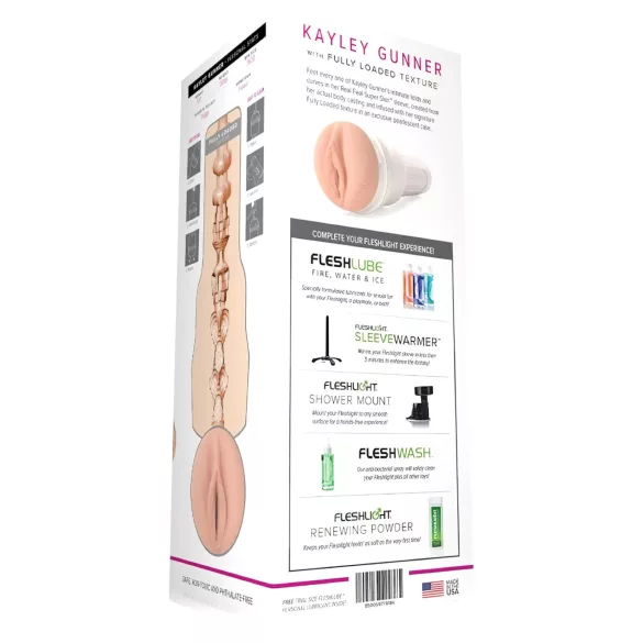Fleshlight Kayley Gunner - realistiška vagina - kūno spalvos