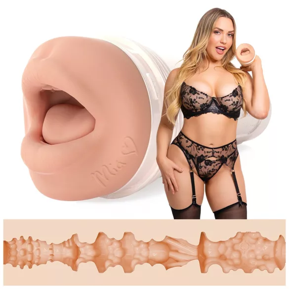 Fleshlight Mia Malkova - realistiška burnos masturbatorius - kūno spalvos