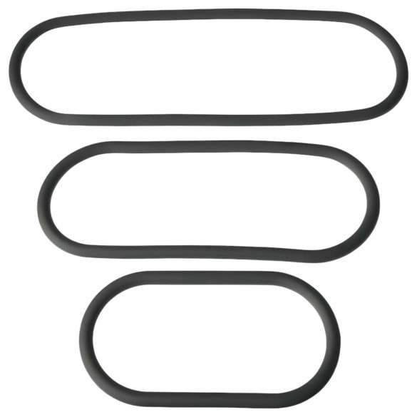 Perfect Fit Slim Wrap - penio žiedų rinkinys - plonas - juodas (3 vnt.)