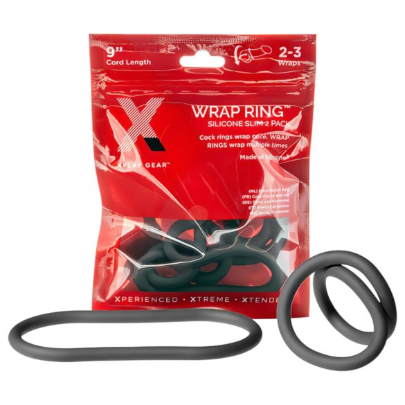 Perfect Fit Slim Wrap 9 - penio žiedas - plonas silikoninis juodas 22 cm