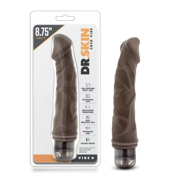Dr. Skin Vibe No.6 - realistiškas vibratorius - rudas
