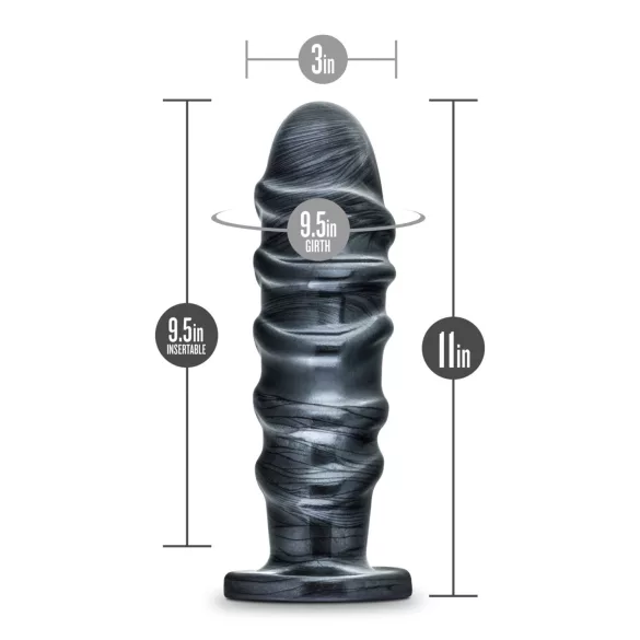 Blush Jet - XXL analinis dildo (juodas)