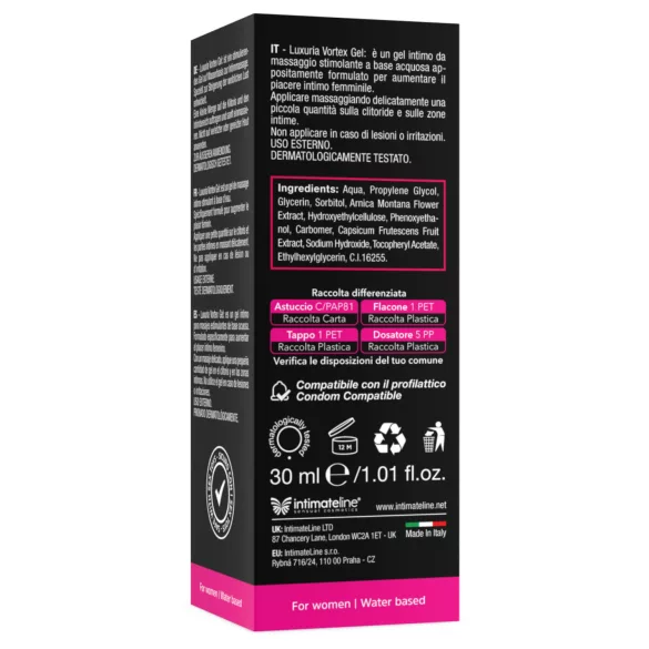 Intimateline Luxuria Vortex - šildomasis jaudinantis gelis moterims (30 ml)
