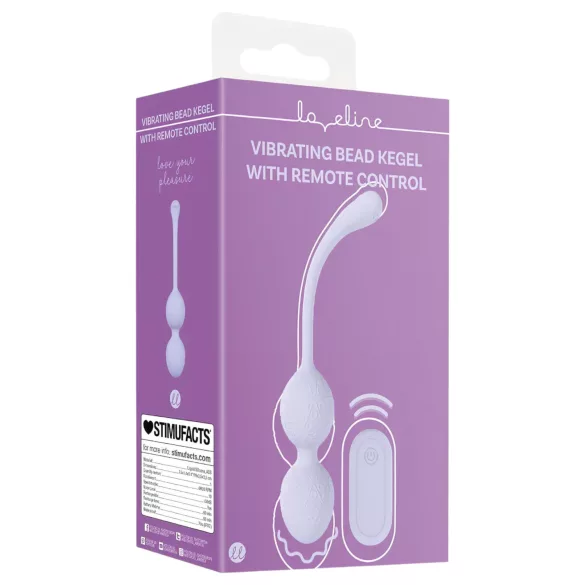 Loveline - vaginaliniai kegelio kamuoliukai su vibracija - violetinė