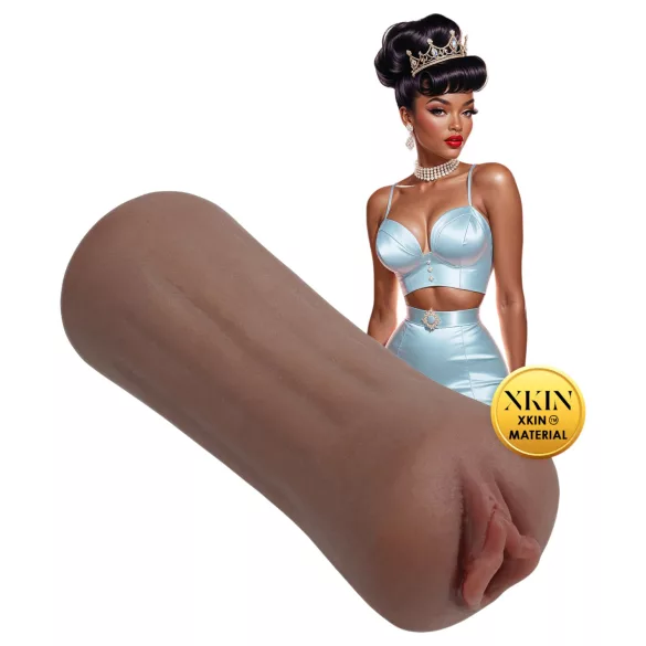 XKIN Beauty Queen Lulu - tikroviškas dirbtinis vagina masturbatorius (tamsi natūrali spalva)