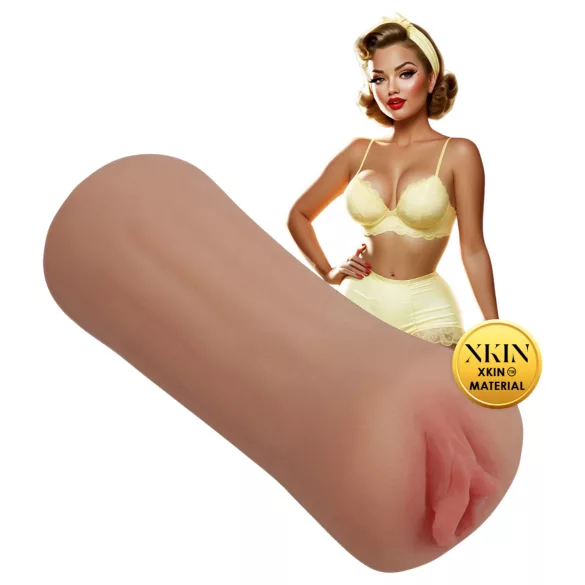 XKIN Party Slut Bettie - tikroviška dirbtinė vagina masturbatorius (natūralios spalvos)