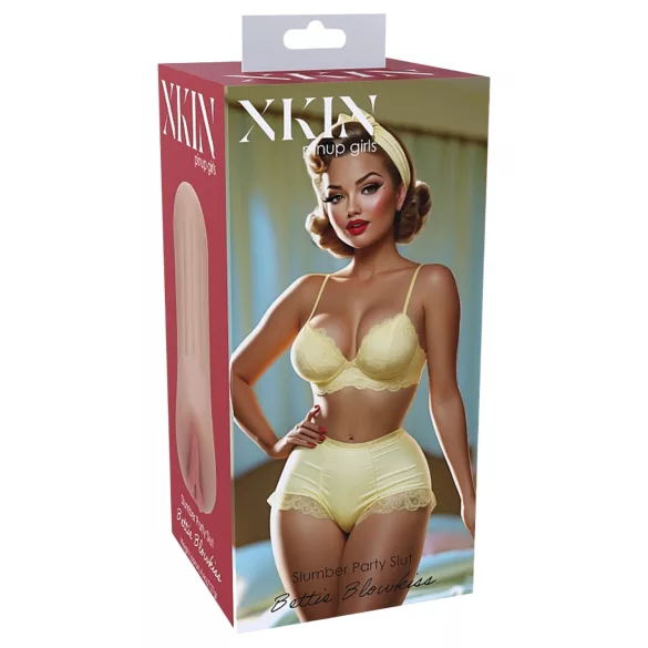 XKIN Party Slut Bettie - tikroviška dirbtinė vagina masturbatorius (natūralios spalvos)