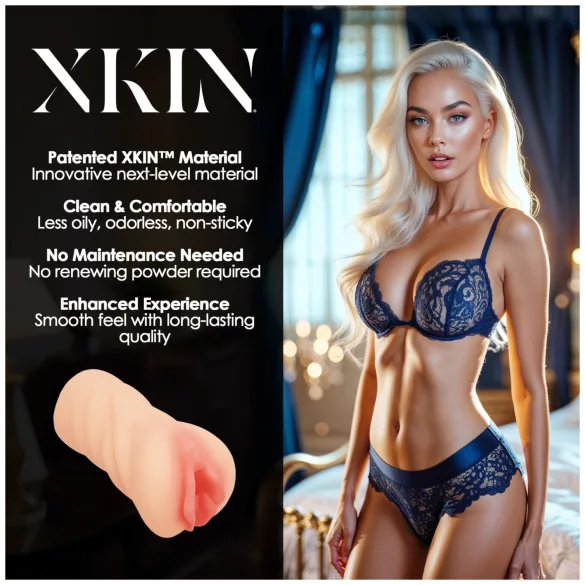 XKIN Desire Alessia - realistiška dirbtinė vagina masturbatorius (natūralios spalvos)