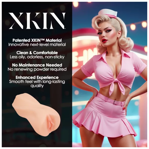 XKIN Cutie Darla - realistiška dirbtinė vagina masturbatorius (natūralios spalvos)