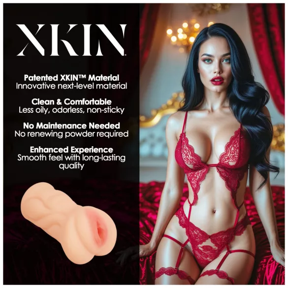 XKIN Seduction Tatiana - tikroviška dirbtinė vagina masturbatorius (natūralios spalvos)