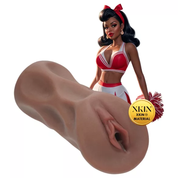 XKIN Cheerleader Cherry - tikroviška dirbtinė vagina masturbatorius (tamsi natūrali spalva)