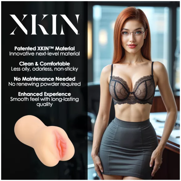 XKIN Amber Blowfiled - realistiška dirbtinė vagina masturbatorius (natūralios spalvos)