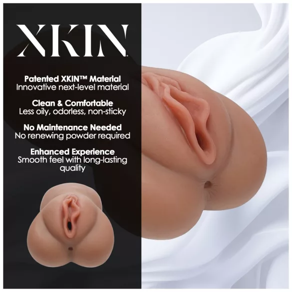 XKIN - tikroviška dirbtinė vagina - L (tamsi natūrali spalva)
